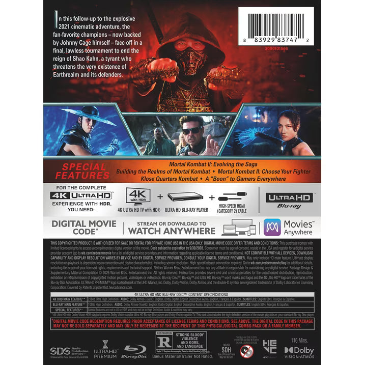 Mortal Kombat II - Limited Edition Steelbook (4K Ultra HD + Blu-ray + Digital)-3