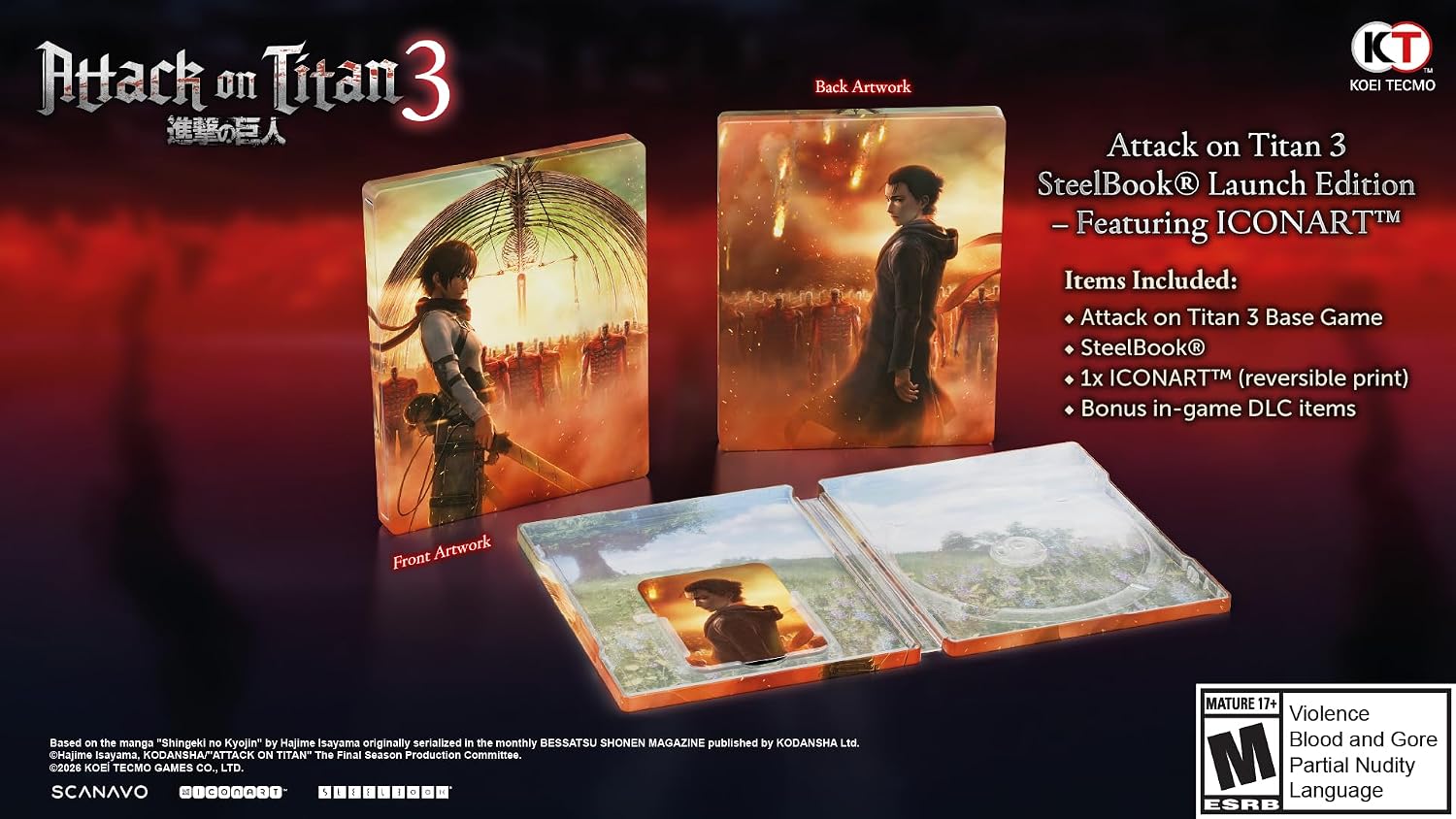 Attack on Titan 3: Steelbook Launch Edition Featuring ICONART