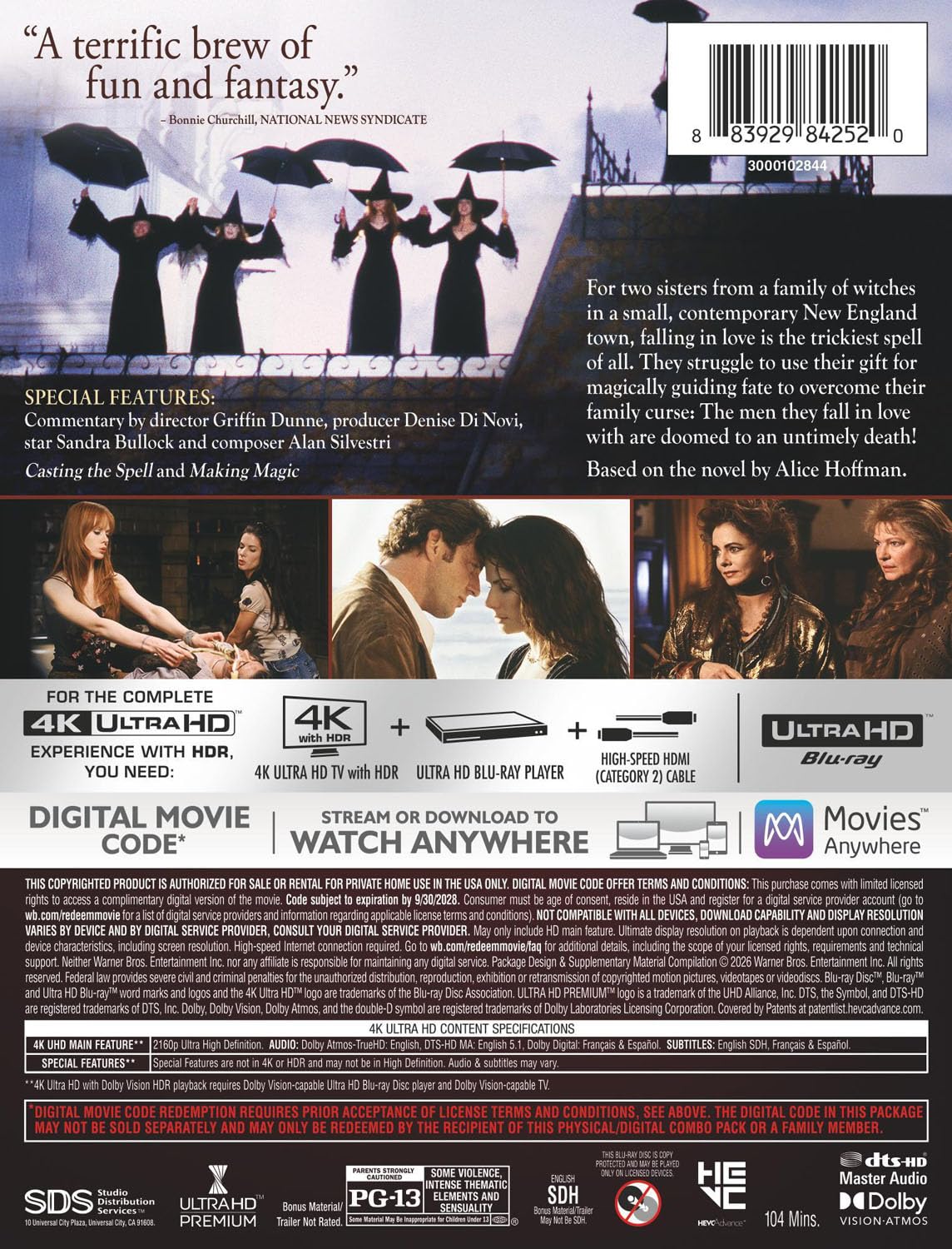 Practical Magic - Limited Edition Steelbook (4K Ultra HD + Digital)