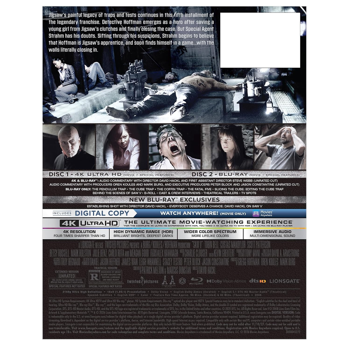 SAW (5) V - Limited Edition Steelbook (4K Ultra HD + Blu-ray + Digital)-4