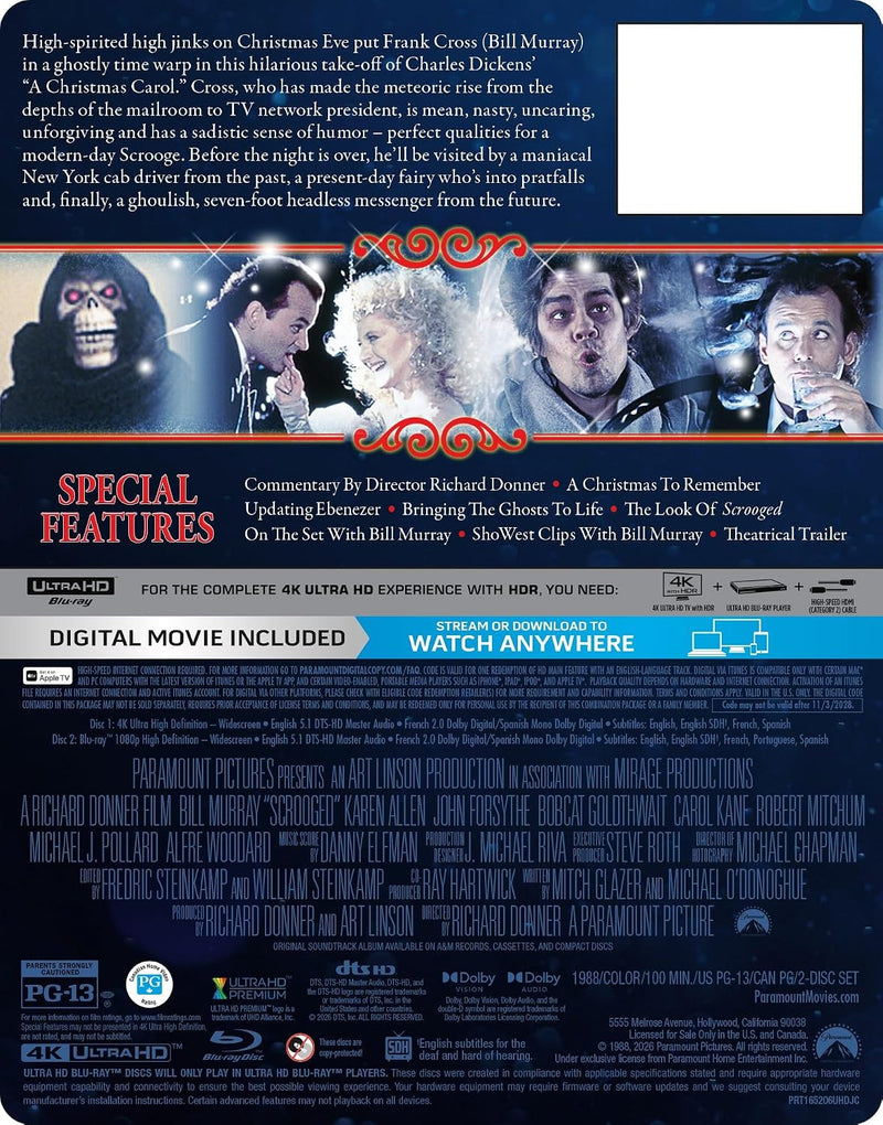 Scrooged - Limited Edition Steelbook (4K Ultra HD + Blu-ray + Digital)-3