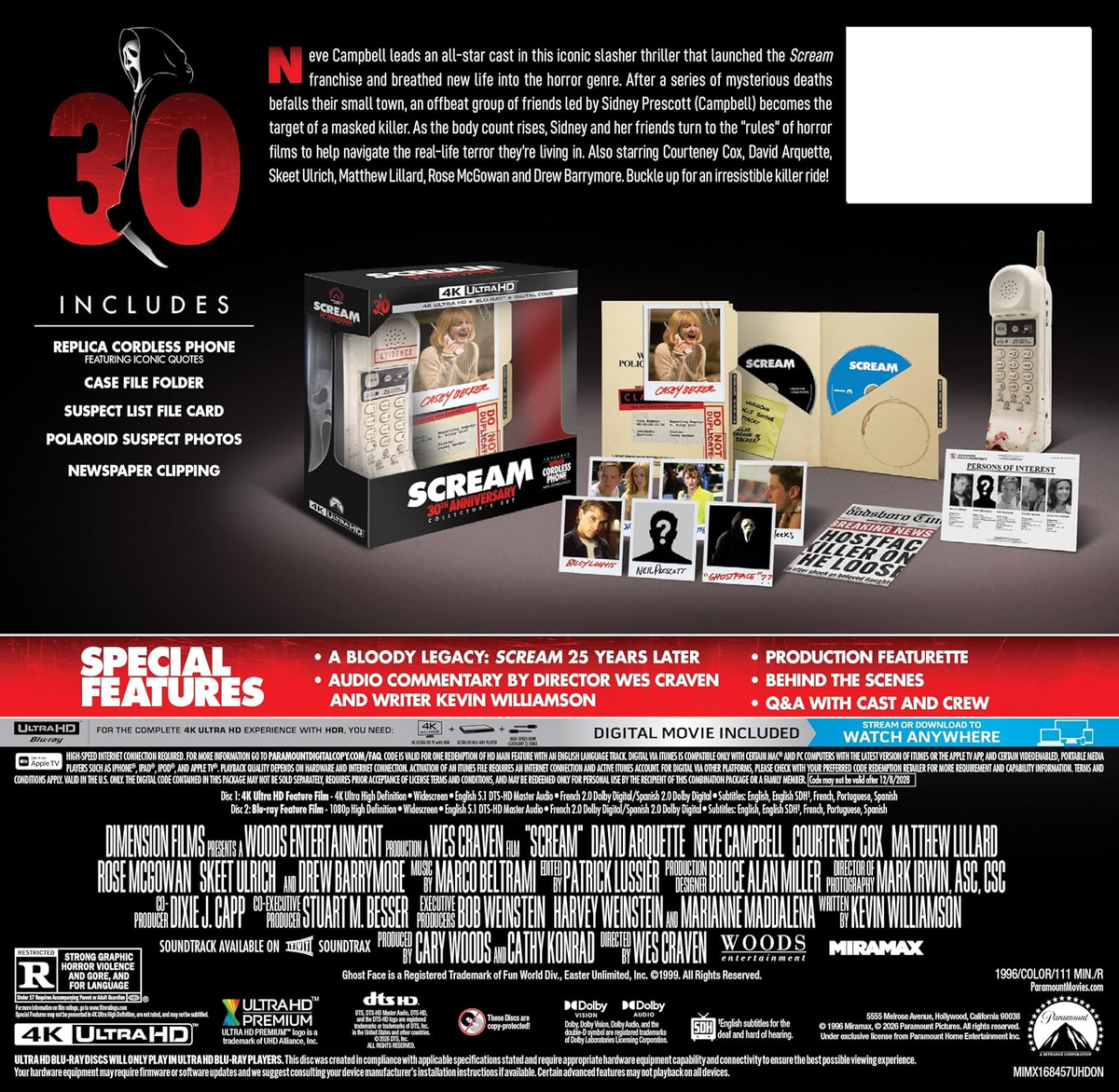 Scream (1996) - 30th Anniversary Cordless Phone Edition (4K Ultra HD + Blu-ray + Digital)-4