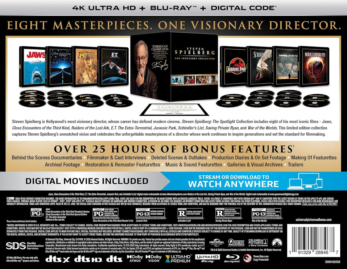 Spielberg 8-Film Steelbook Library Case Spotlight Collection (4K Ultra HD + Blu-ray + Digital)-3