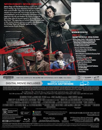 Sweeney Todd limited edition SteelBook detail