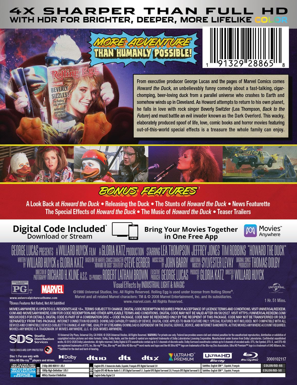 Howard the Duck - 40th Anniversary Limited Edition Steelbook (4K Ultra HD + Blu-ray + Digital)-3