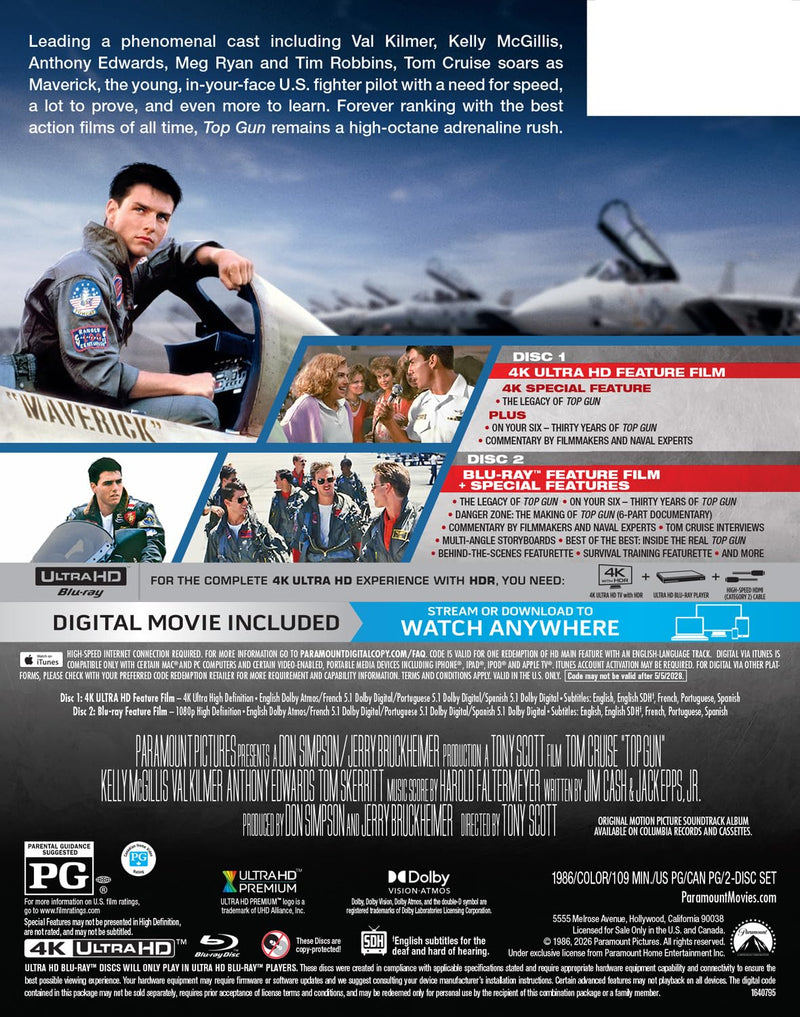 Top Gun - 40th Anniversary Limited Edition Steelbook (4K Ultra HD + Blu-ray + Digital)-3