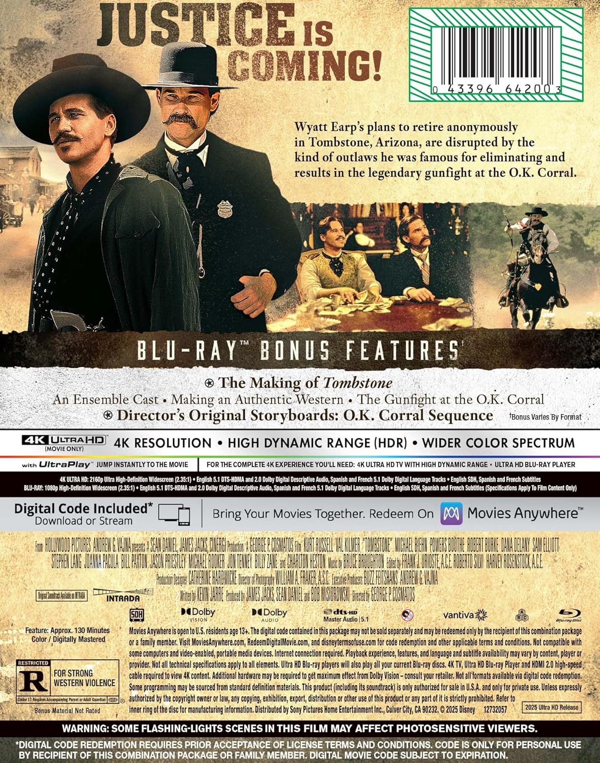 Tombstone - Steelbook [4K UHD + Blu-ray + Digital]