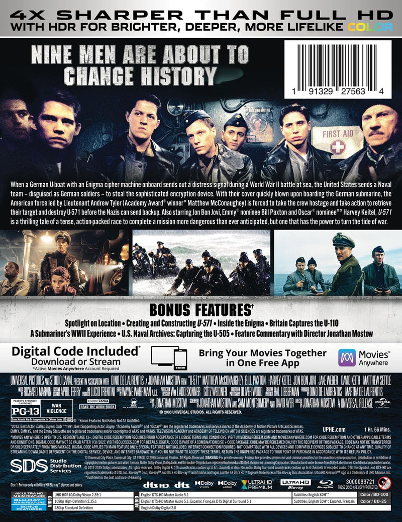 U-571 - Limited Edition Steelbook (4K Ultra HD + Blu-ray + Digital)-3