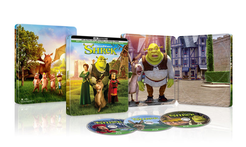 Shrek 25th Anniversary Limited Edition Steelbook 4K Ultra HD Blu-ray and Digital physical package