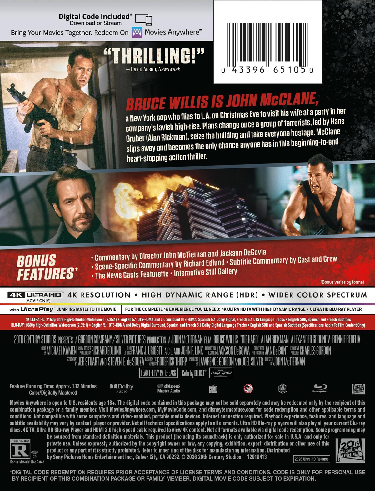 Die Hard (1988) - Limited Edition Steelbook (4K Ultra HD + Blu-ray + Digital)-4