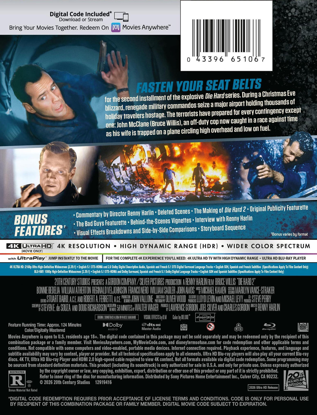 Die Hard 2 (1990) - Limited Edition Steelbook (4K Ultra HD + Blu-ray + Digital) — physical packaging