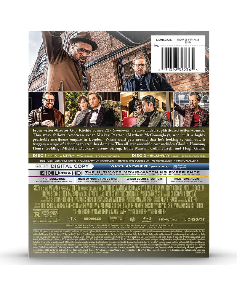The Gentlemen - Limited Edition Steelbook (4K Ultra HD + Blu-ray + Digital) — physical packaging