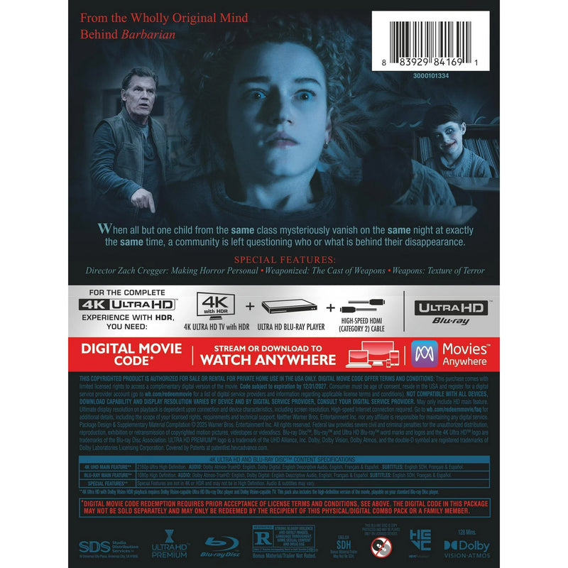 Weapons - Limited Edition Steelbook (4K Ultra HD + Blu-ray + Digital)-3