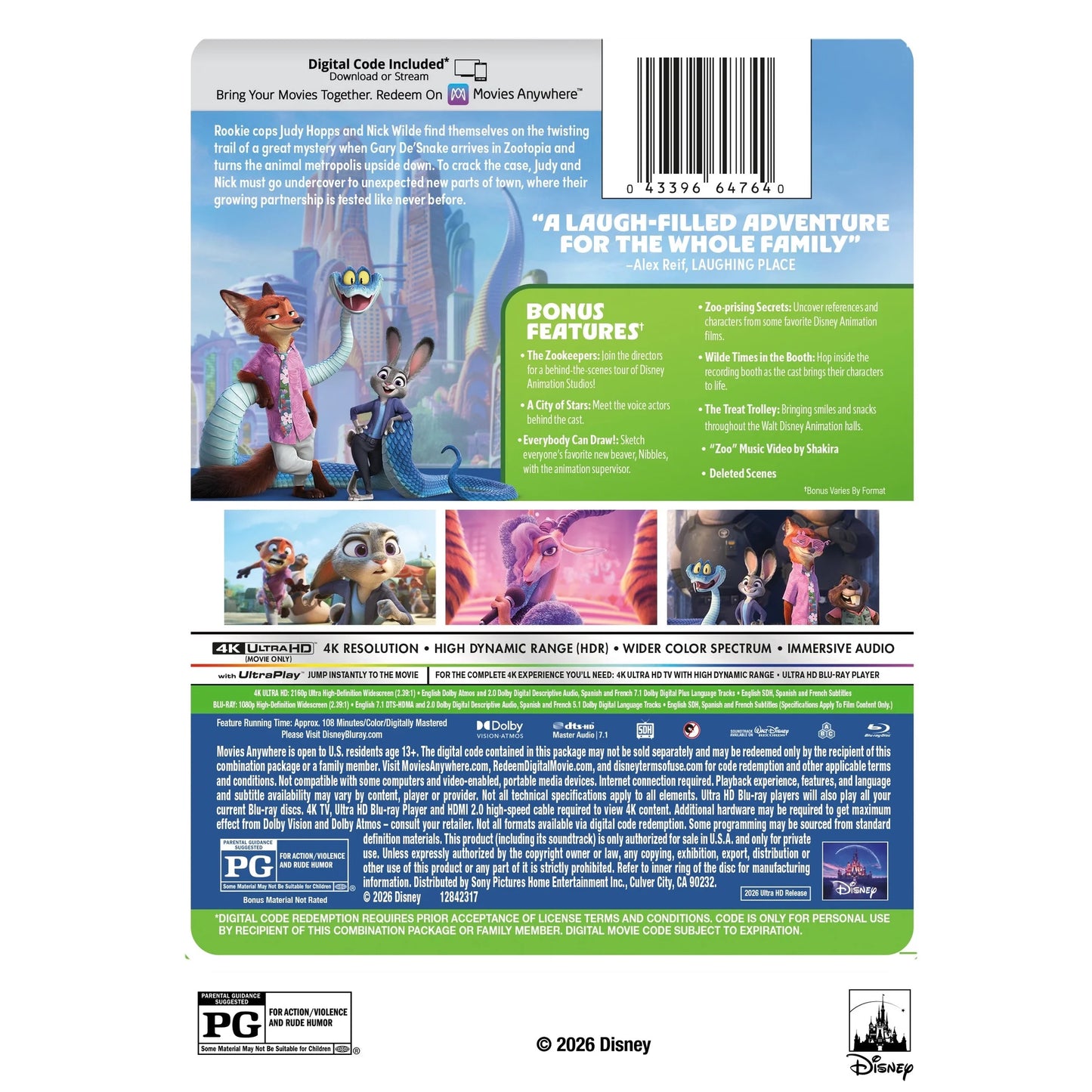 Zootopia 2 - Limited Edition Steelbook (4K Ultra HD + Blu-ray + Digital)